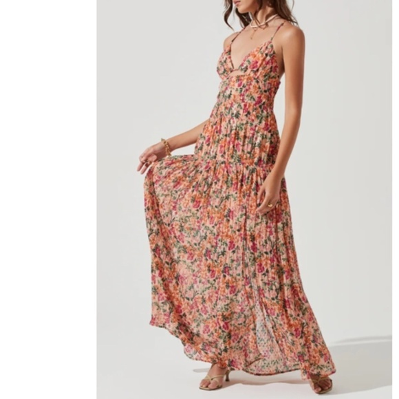 ANTHROPOLOGIE Floral Romantic Elegant Sexy Flowy Prom Wedding Maxi Dress - Picture 5 of 7
